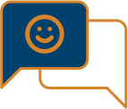 speech bubbles with happy face